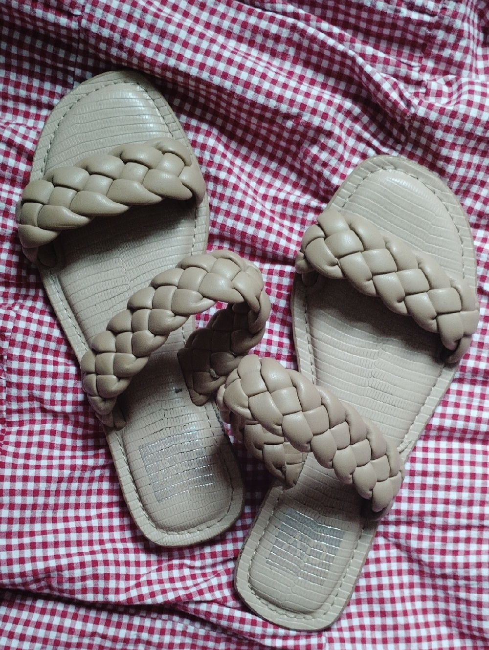 Dolce Vita Women’s Jocee Braided Slide Sandals Flats in Beige Sz 6